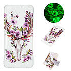 Lux-Case Galaxy A70 luminous pattern case Flowered Elk Flerfärgad