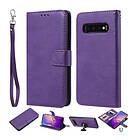 Lux-Case Galaxy S10 plånboksfodral i läder med löstagbar rem lila Lila