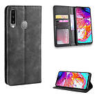 Lux-Case Bofink Vintage Galaxy A20s leather fodral Svart