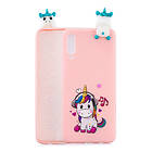 Lux-Case Galaxy A70 3D Animal Doll pattern case Unicorn Enjoying Music Flerfärgad