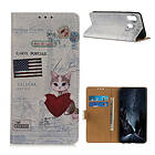 Lux-Case Galaxy A20e pattern leather case Cat Holding Heart and American Flag Flerfärgad