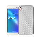 Lux-Case Zenfone Live (ZB501KL) Karbon fiber designat skal Silver Silver/Grå