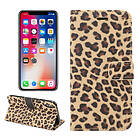 Lux-Case IPhone 9 mobilfodral syntetläder silikon plånbok stående leopardmönster