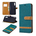 Lux-Case Galaxy A70 two-tone jeans leather case Green Grön