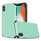 Lux-Case iPhone Xs Max suitcase shape hybrid case Cyan Grön