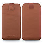 Lux-Case QIALINO iPhone Xr cowhide leather pouch case Brown Brun