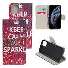 Lux-Case Wonderland iPhone 11 Pro Max fodral Citat: Keep Calm and Sparkle Rosa