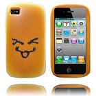 Lux-Case Funny Face (Tunga) iPhone 4 Skal Orange
