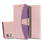 Lux-Case IPhone 9 mobilfodral syntetläder silikon stående plånbok Rosenguld och lila Flerfärgad