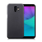 Lux-Case Galaxy J6 Plus (2018) carbon fiber texture soft case Black Svart