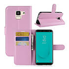 Lux-Case Galaxy J6 (2018) mobilfodral PU läder TPU plånbok stående läge Rosa