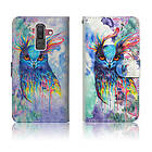 Lux-Case Galaxy J8 (2018) pattern printing magnetic leather flip case Bird Flerfärgad