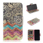 Lux-Case IPhone 9 mobilfodral syntetläder silikon plånbok tryckmönster stående Retro blommor Flerfärgad