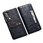 Lux-Case CASEME iPhone XS vintage style leather flip case Blue Blå