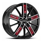 Ronal R67 Red Left JET BLACK FRONT CUT 8,0x18 5/108,00 ET40 B76,0
