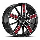 Ronal R67 Red Left JET BLACK FRONT CUT 8,0x18 5/114,30 ET50 B82,0