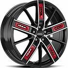 Ronal R67 Red Right JET BLACK FRONT CUT 8,0x19 5/108,00 ET45 B76,0