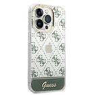 Guess 4G Stripe Script Logo Electroplated Pattern iPhone 14 Pro Max khaki