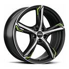 Ronal R62 Green JET BLACK MATT FRONT CUT 7.5x17 5/114.30 ET50 B82.0