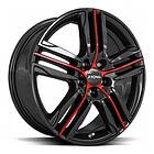 Ronal R57 MCR JET BLACK RED SPOKE 7.5x17 5/120.00 ET45 B65.1