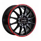 Ronal R54 MCR JET BLACK RED RIM 7.0x16 4/100.00 ET38 B68.0