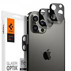 Spigen iPhone 12 Pro Max Kameralinsskydd GLAS.tR Optik 2-pack Svart