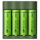 GP Akkulaturiries ReCyko B421 sis. 4xAA 2100Mah