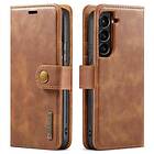 DG.Ming 2-i-1 Galaxy S23 5G Löstagbar Läder Plånboksfodral Brun