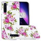 OnePlus MTP Products Nord Glow in the Dark TPU-skal Rosa Blommor