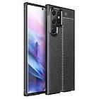 Läder mönstrat TPU skal Galaxy S23 Ultra Svart