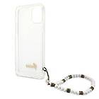 Guess iPhone 12 Pro Max Skal Script & Pearls Vit Klar