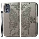 Skalo Motorola Moto G62 5G Mandala Butterfly Plånboksfodral Grå