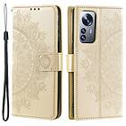Skalo Xiaomi 12 Mandala Plånboksfodral Guld