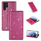 Glitter Smart FlipCase Samsung Galaxy S22 Ultra Rosa