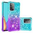 Skalo Samsung A52/A52s Kvicksand Glitter Hjärtan TPU-skal Turkos-Lila