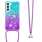 Skalo Samsung S23 Kvicksand Glitter Mobilhalsband Turkos-Lila