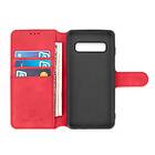 DG-Ming mobilplånbok 3-kort Galaxy S10 Plus (SM-G975F) Rö