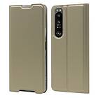 Skalo Sony Xperia 1 III Plånboksfodral Ultratunn design Guld