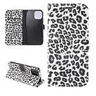 PRO iPhone 12 / 12 Plånboksfodral Fodral Leopard Vit