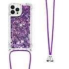 Skalo iPhone 14 Pro Kvicksand Glitter Mobilhalsband Lila