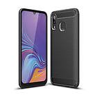 Galaxy A10 Karbon fiber Texture Skal Svart