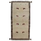 Arkiio Persisk Matta Gabbeh Shiraz 63x123 Handknuten Creme 750586