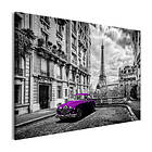 Arkiio Tavla Car In Paris Violett in (1 Part) Violet Wide 120x80 A3-N7247-DKX