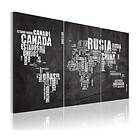 Arkiio Tavla Karta Över Världen Spanska Triptych 60x40