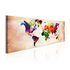 Arkiio Tavla World Map Colourful Ramble 150x50 A3-N6550-DK150