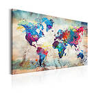 Arkiio Tavla World Map Colourful Madness 120x80 A3-N6629-DKX