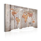 Arkiio Tavla World Map Wooden Stories 90x60 A3-N5936-DK