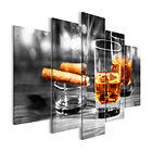 Arkiio Tavla Cigars and Whiskey Wide 5 delar 225x100 (5 Parts) A3-N3131-DKXLL