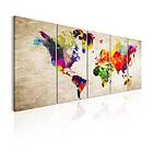 Arkiio Tavla World Map Painted 200x80 A3-N6861-DKX