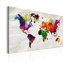 Arkiio Tavla World Map Rainbow Madness 90x60 A3-N6450